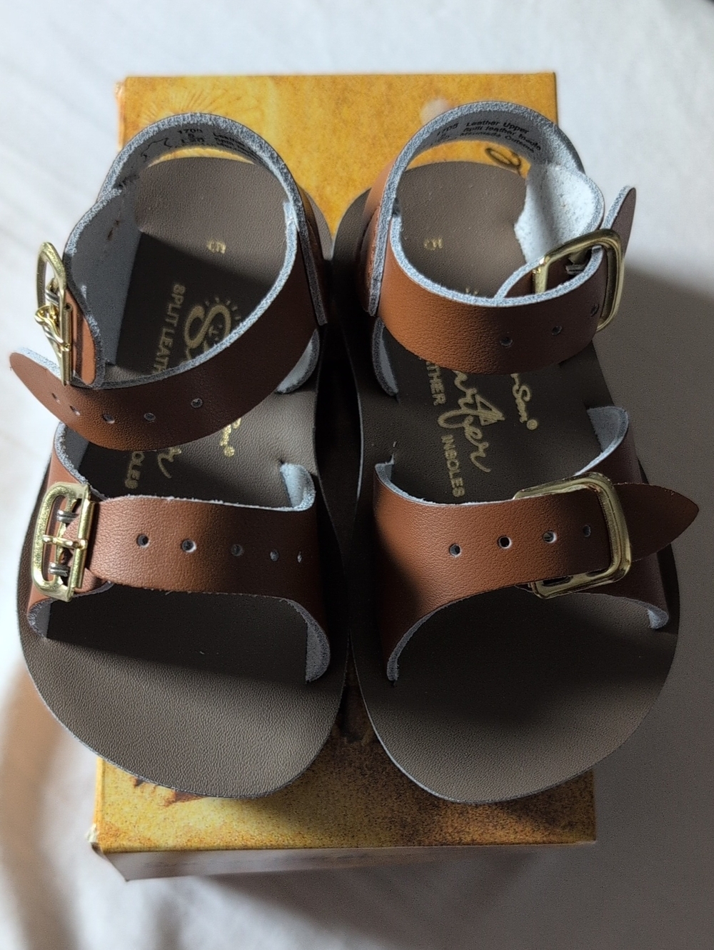 Toddler Sun-San Salt Water Sandals SURFER Size US 5/EU 20-21 in Tan